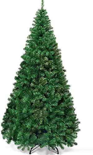 Goplus 7ft Artificial Christmas Tree Xmas Pine Tree with Solid Metal Legs Perfect for Indoor and ... | Amazon (US)