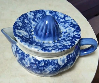 Vintage China Blue White Ceramic Ironstone Juicer W/ Handl Floral  Victoria Ware | eBay US