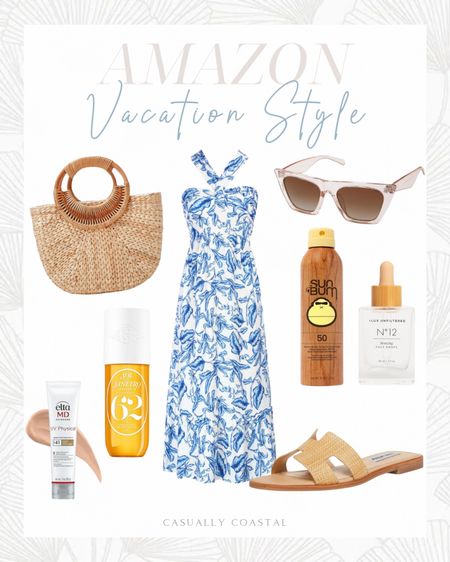 Amazon Vacation Style 

Amazon style, Amazon dress, vacation dress, vacation outfit, sandals, vacation essentials, beach outfit, beach essentials, Steve Madden sandals, lux unfiltered n12 bronzing face drops, elta md iv physical tinted face sunscreen, tinted mineral sunscreen with zinc oxide, sol de janeiro hair and body fragrance mist, tote bag, straw beach bag, Amazon woven tote bag, Criss cross halter neck sleeveless floral print flowy a line maxi dress, floral summer dress, oversized square caterer polarized sunglasses, sun bum original sunscreen spray, spring outfit, summer outfit

#LTKstyletip #LTKSeasonal #LTKfindsunder50