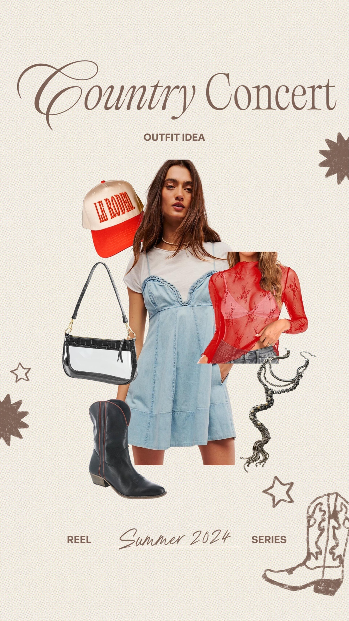 REEL SERIES | Country concert outfit ideas🤠🤍✨👢🤎  #country #concert #nashville 

#LTKstyletip #LTKmidsize #LTKFestival