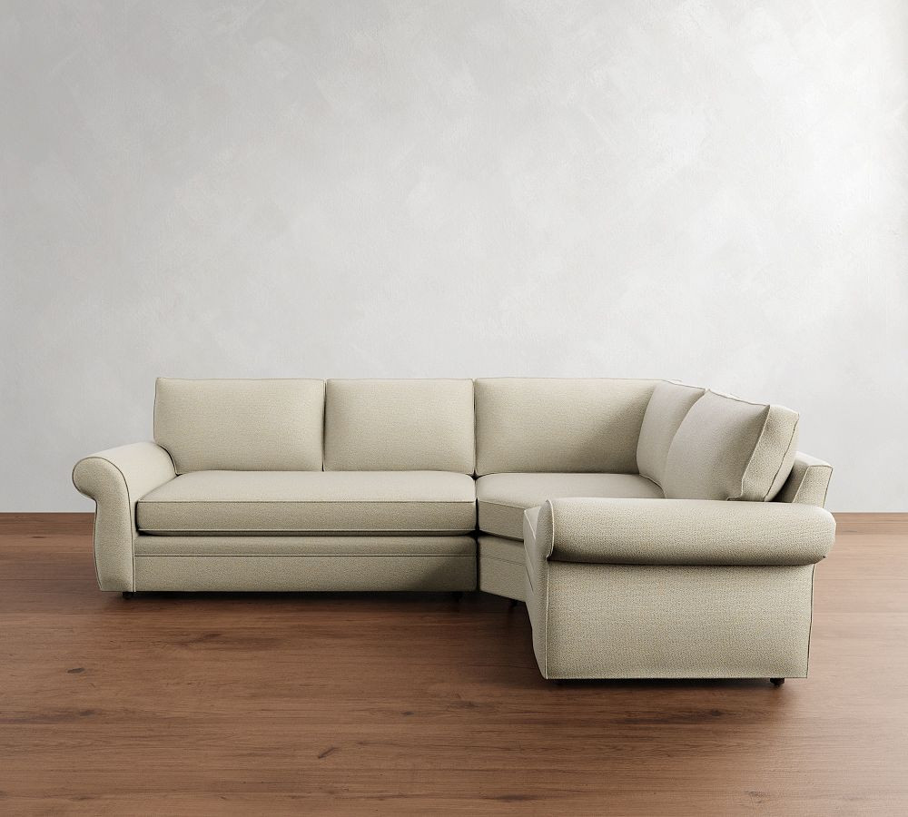 Pearce Roll Arm 3-Piece Wedge Sectional (122"–130") | Pottery Barn (US)