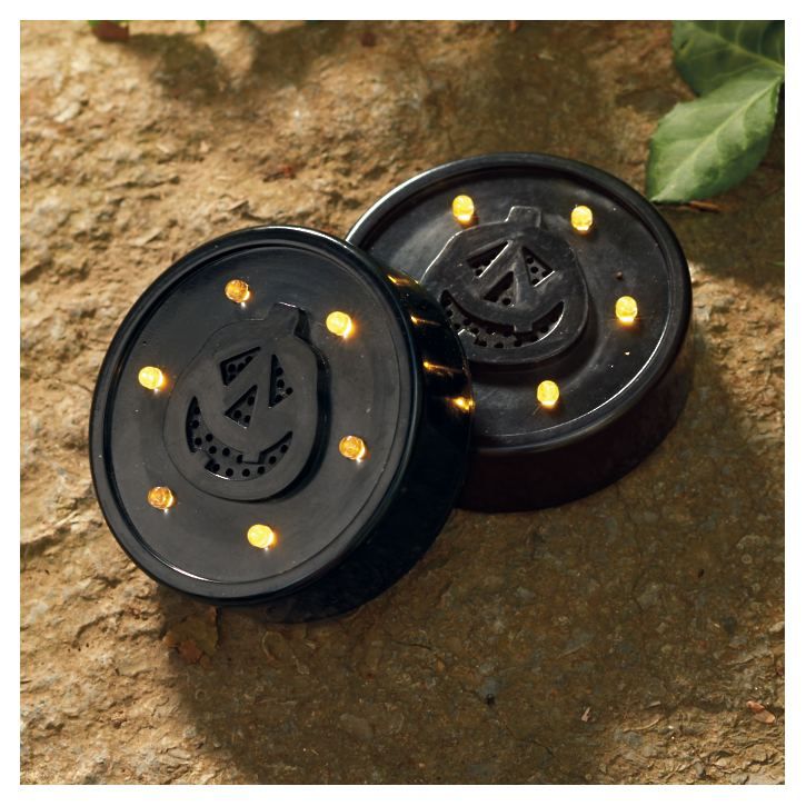 Battery-operated Halloween Strobe Disks, Set of Two | Grandin Road | Grandin Road