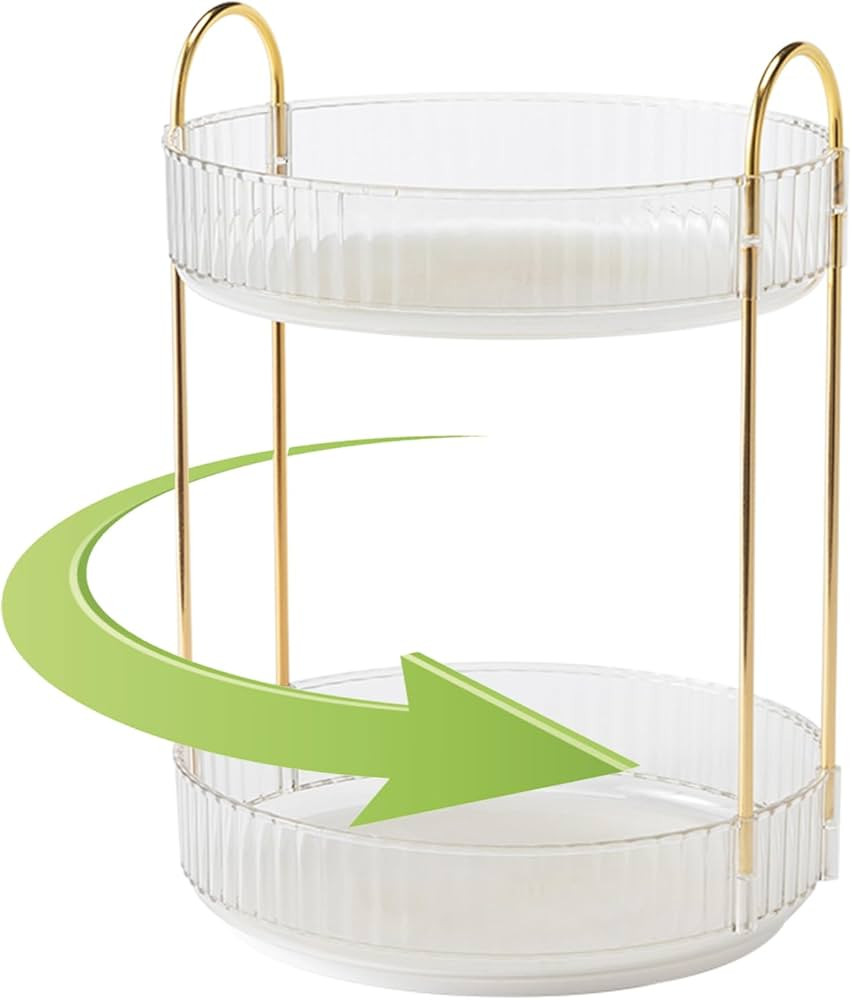 Rotating Makeup Organizer, 2 Tier Large Capacity Perfume Organizer, Cosmetic Organizer for Vanity... | Amazon (CA)