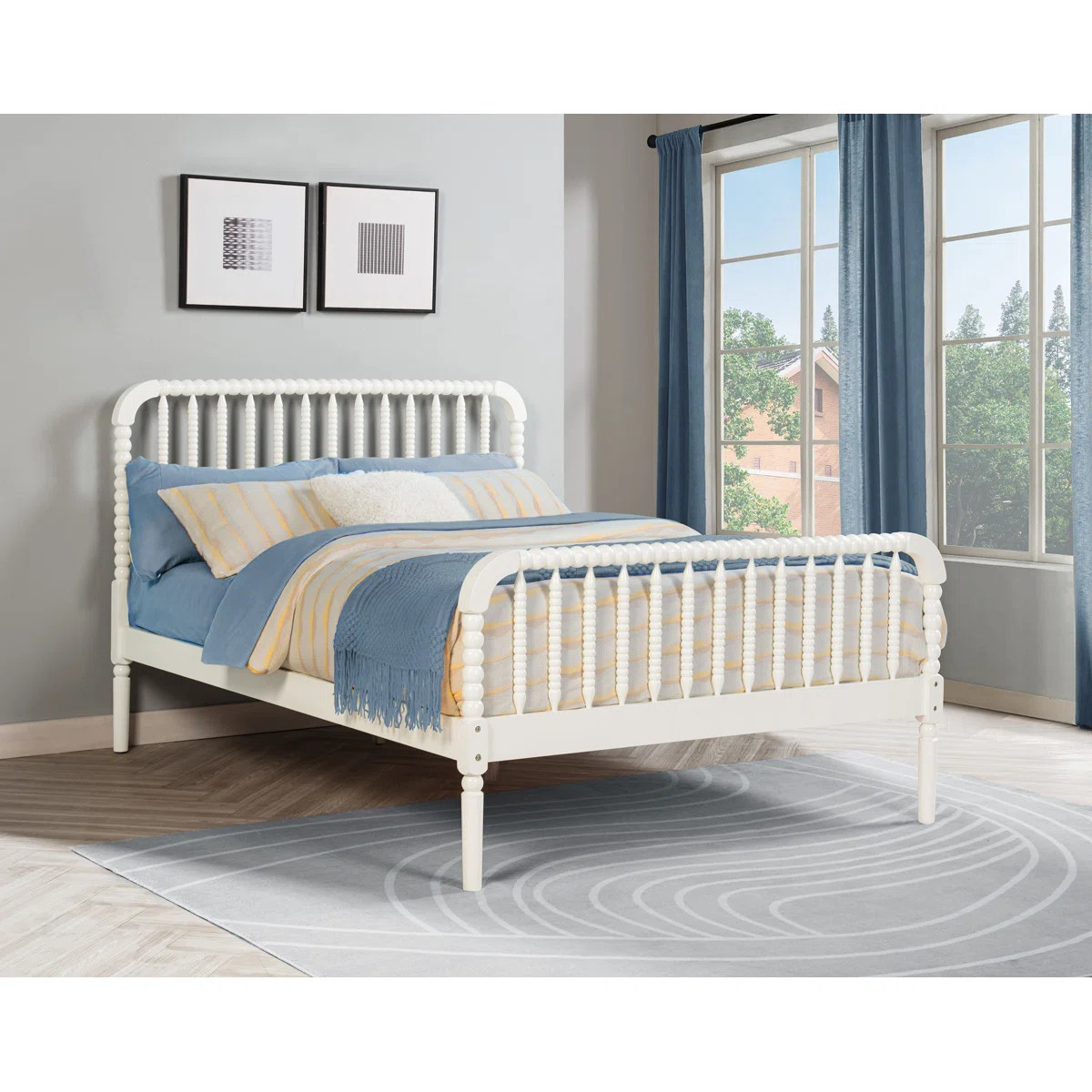 Jones Wood Full Open Frame Bed White | Wayfair North America