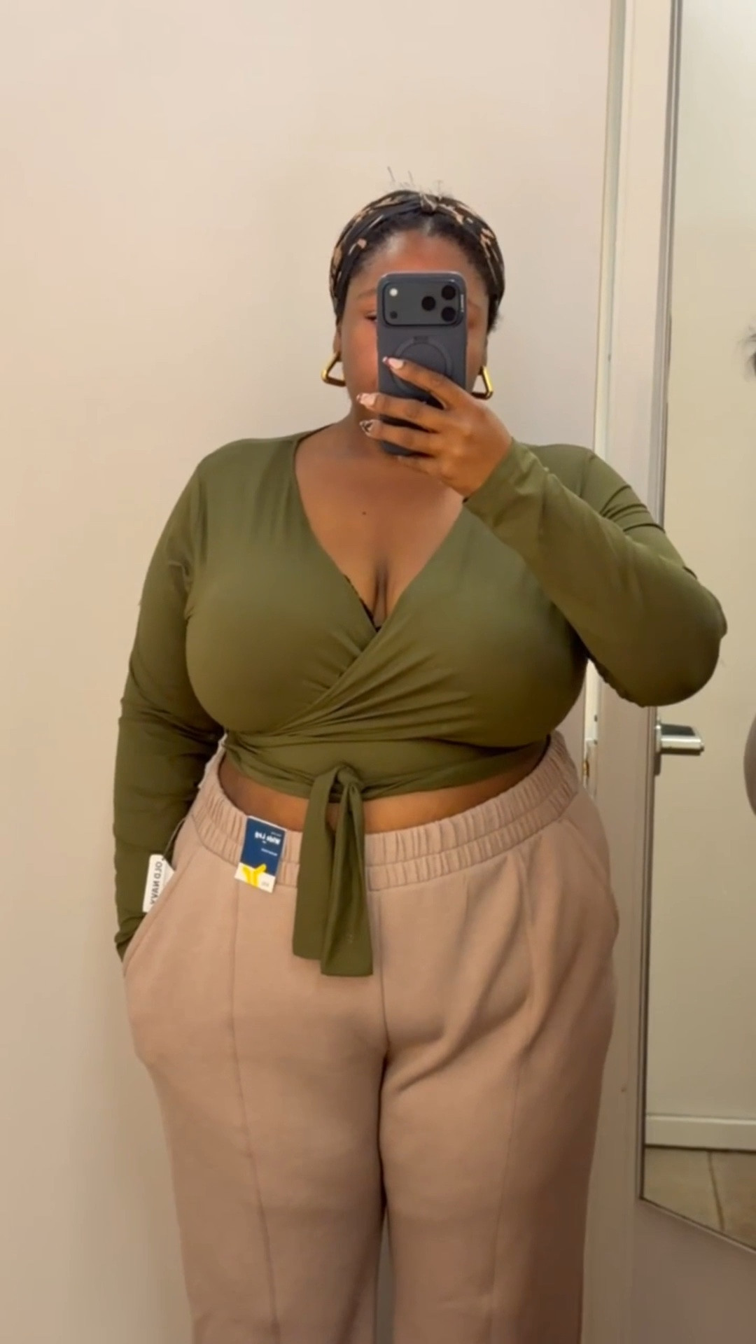 Cute wrap top to pair with sweats or even dress up for a night out! Old Navy had some good pieces this last trip 👀

#LTKPlusSize #LTKMidsize #LTKActive