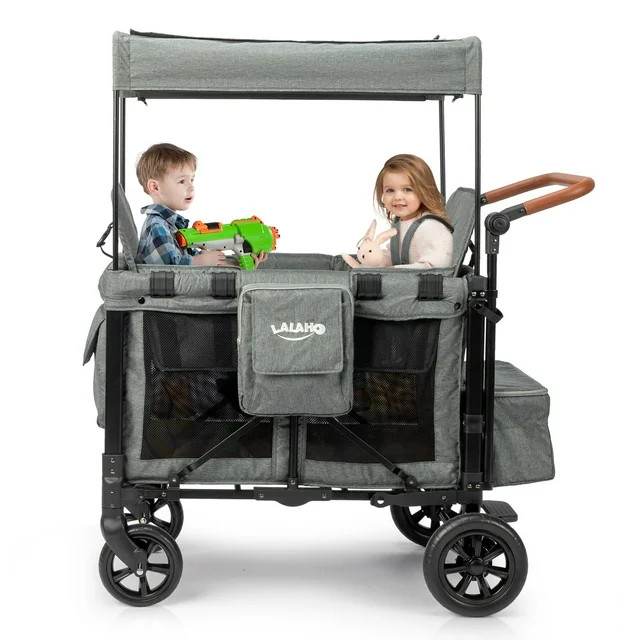 Ktaxon Stroller Wagon for 2 Kids, Featuring 2 High Face-to-Face Seats with 5-Point Harnesses, Rem... | Walmart (US)