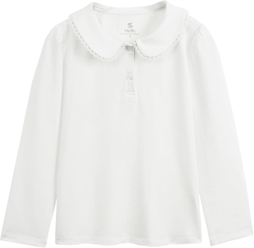 Stelle Girls Long Sleeve Polo Shirts School Uniform Peter Pan Collar Tops | Amazon (US)