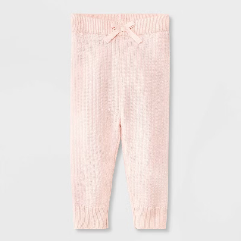 Baby Girls' Ribbed Sweater Leggings - Cat & Jack™ Light Pink | Target