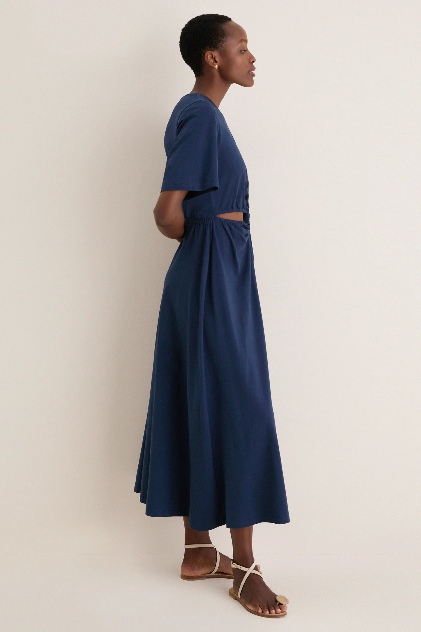 Dark Blue Short Sleeve Midi Dress | Tuckernuck (US)