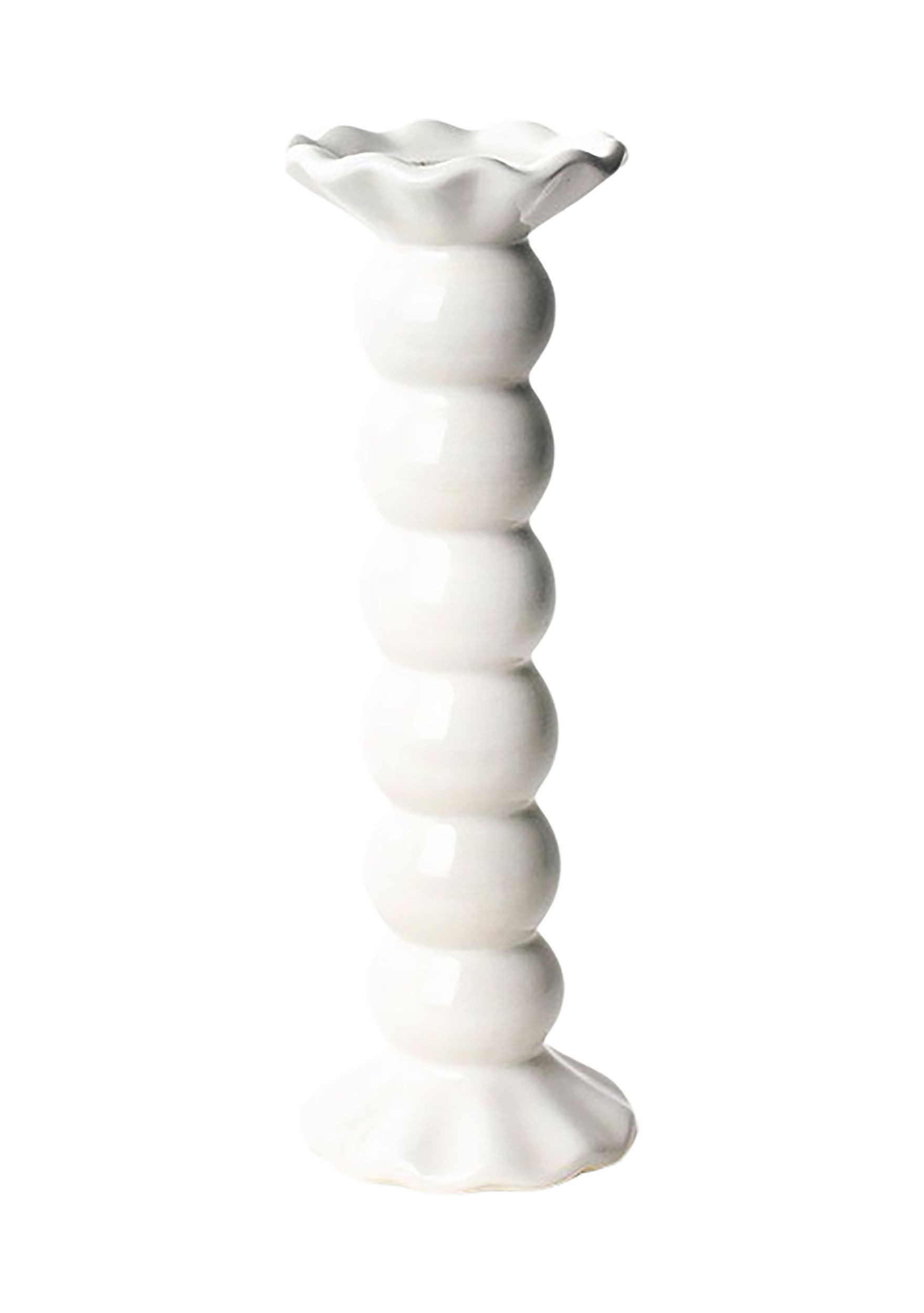 Signature White Large Ruffle Knobbed Candle Holder | Belk