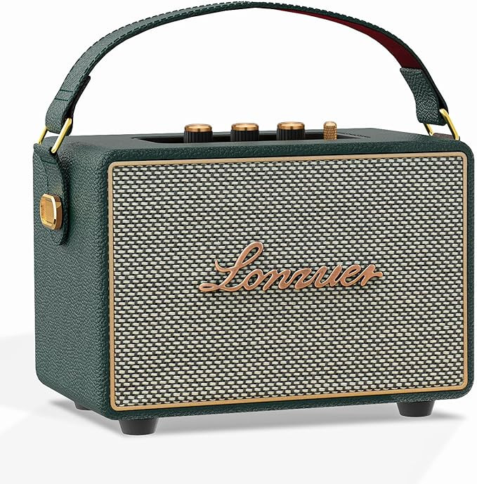 Vintage Home Decor Wireless Bluetooth Wooden Carrying Portable Speaker Deep Bass with Fabric Gril... | Amazon (US)