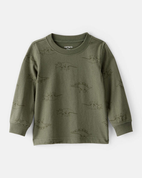Baby Boy Dinosaur Print Long-Sleeve Tee - Green | Carter's Inc