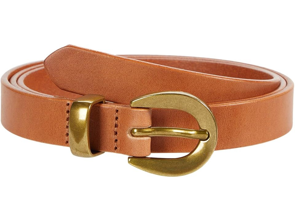 Madewell Chunky Buckle Skinny Leather Belt (Desert Camel) Women's Belts | Zappos