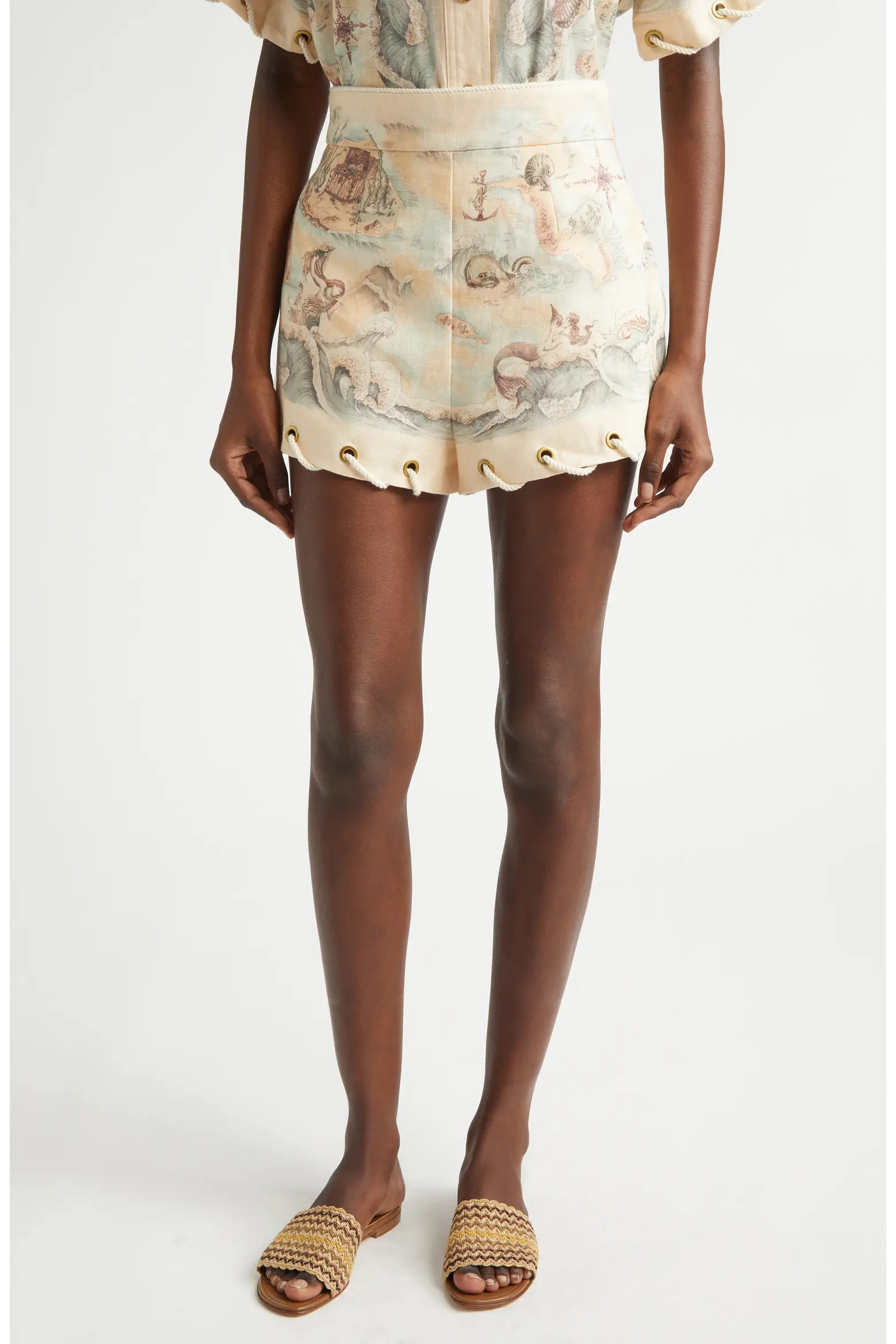 Rebellion Rope Trim Linen Shorts (Women) | Nordstrom | Nordstrom