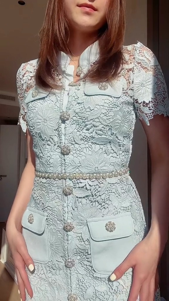 Self-Portrait dress, baby blue dress, 