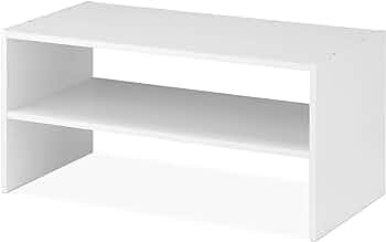 Whitmor Wood Stackable 2-Shelf Shoe Rack, White, 24 inches | Amazon (US)