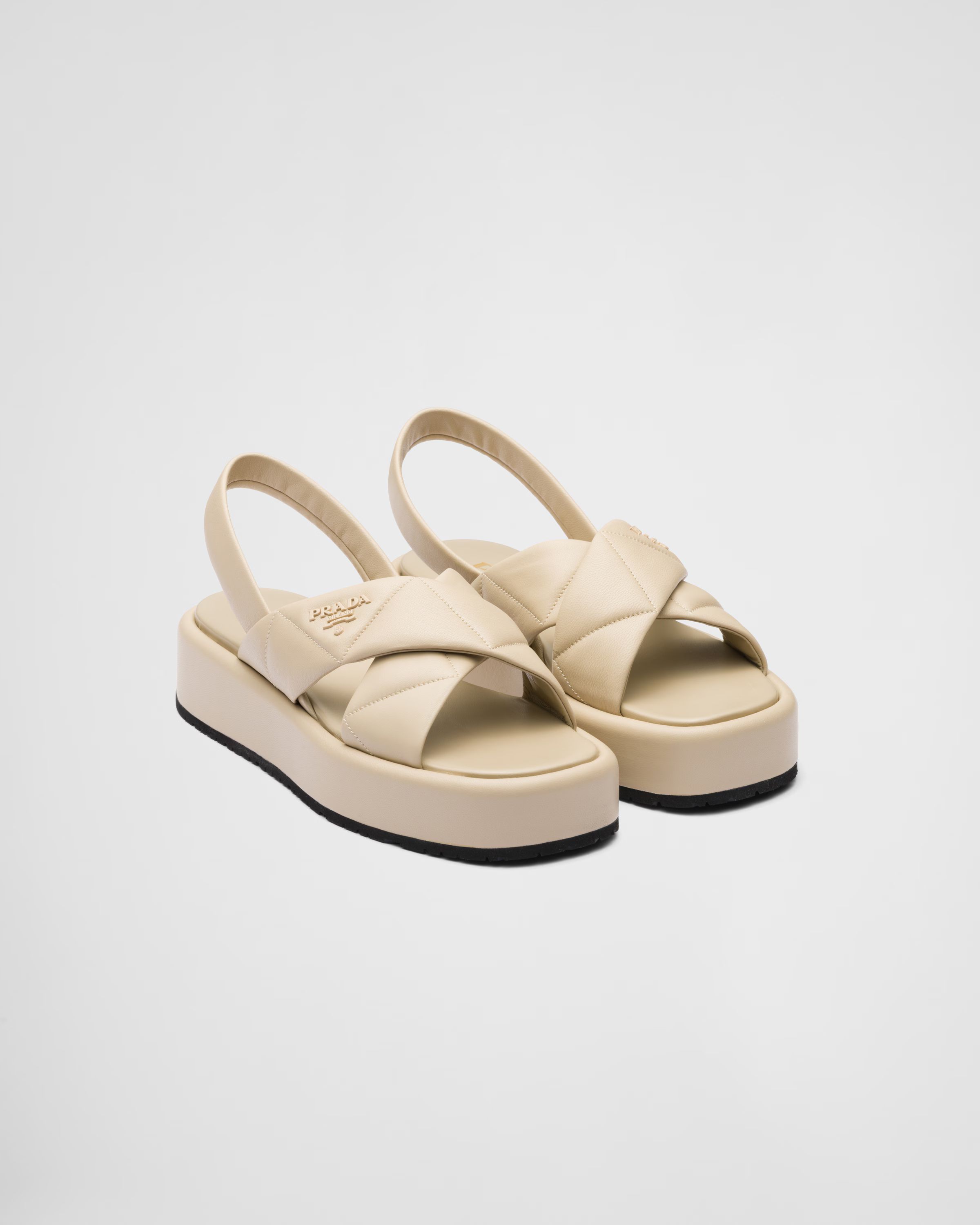 Quilted nappa leather flatform sandals | Prada Spa (EU + UK)