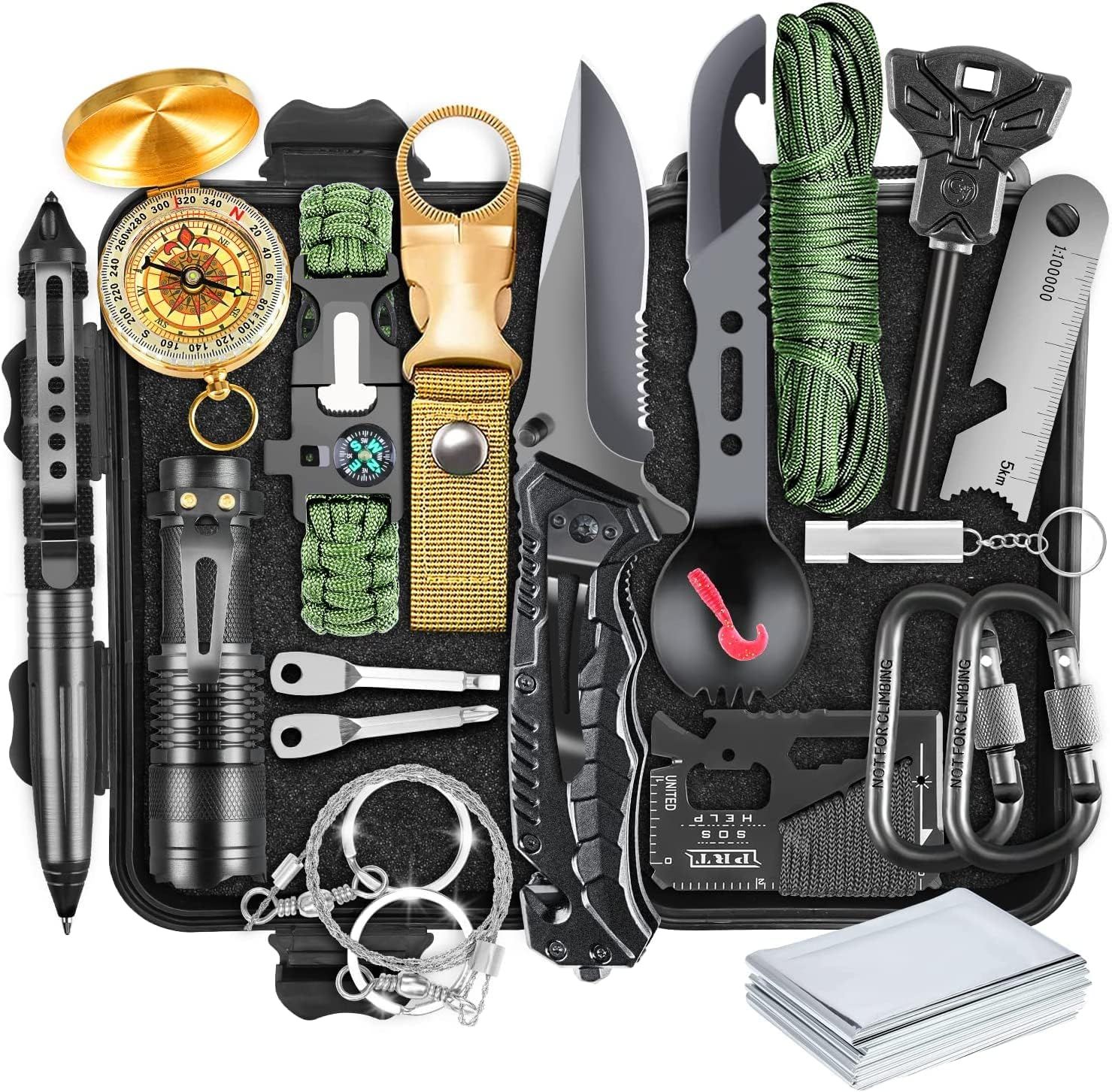 Survival Kits, Gift for Men Dad Husband, Emergency Survival Gear and Equipment 19 in 1, Fishing H... | Amazon (US)