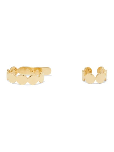 Saskia Diez - Paillettes Set Of Two 18-karat Gold-plated Ear Cuffs - one size | NET-A-PORTER (UK & EU)