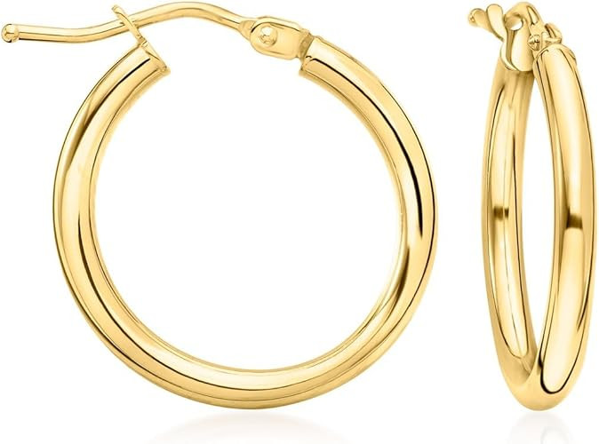 Ross-Simons Italian 2mm 18kt Yellow Gold Hoop Earrings | Amazon (US)