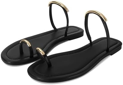 SOVANYOU Women's Toe Ring Thong Sandals Slip On Flat Flip Flops Open-Toe Slide Summer Sandals for... | Amazon (US)