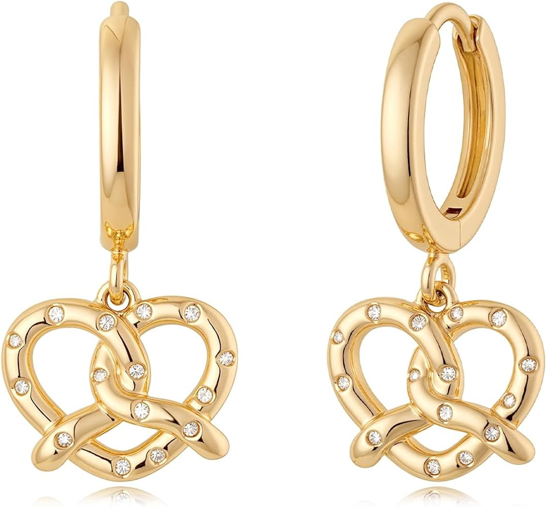 MYEARS Women Earrings Gold Huggie Hoop Dangle Drop 14K Gold Plated Small Simple Hypoallergenic Ev... | Amazon (US)