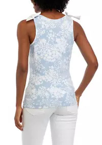 Crown & Ivy™ Women's Ribbed Tank Top with Bows | Belk