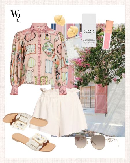 Easy summer outfit idea spring pink blouse with linen shorts outfit 

#LTKfindsunder50 #LTKtravel #LTKstyletip