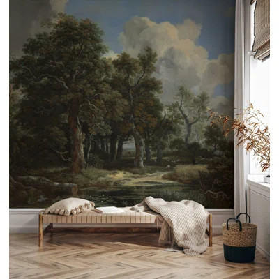 Oak Forest Wallpaper Classic Landscape Wall Mural | Wayfair North America