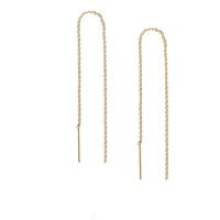 14K Rose Gold Filled Threaders Chain Stitch Earrings Long Line Modern Bar Threaded Through Dangle Dr | Etsy (US)
