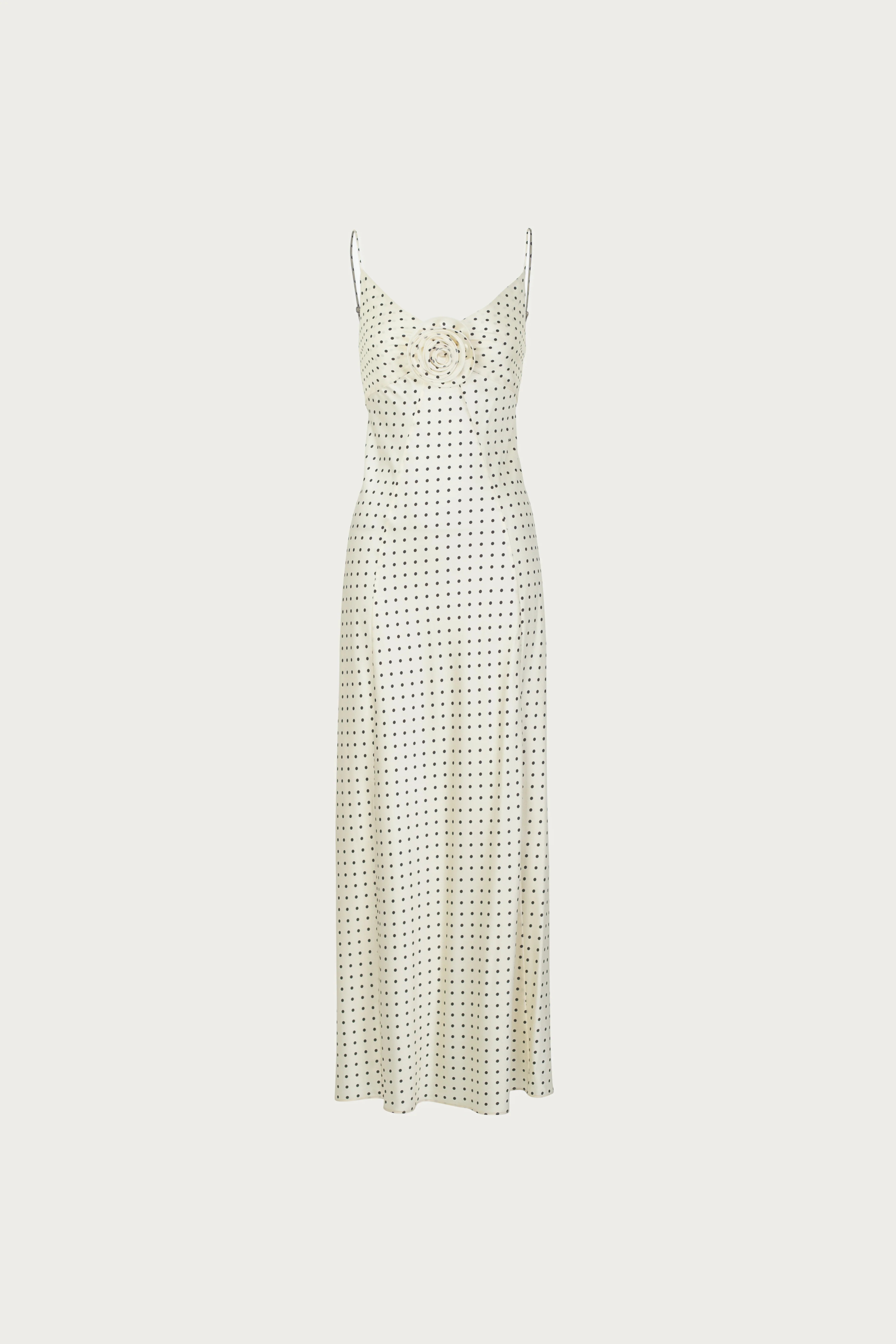 Deep V Rosette Gown (Cream Polka Dot) | SAME