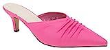 AnnaKastle Womens Pleated Kitten Heel Mule Dress Shoes Hotpink | Amazon (US)