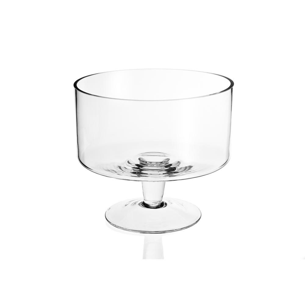 Badash Crystal Lexington 9 in. Clear Mouth Blown Glass Trifle Bowl | The Home Depot