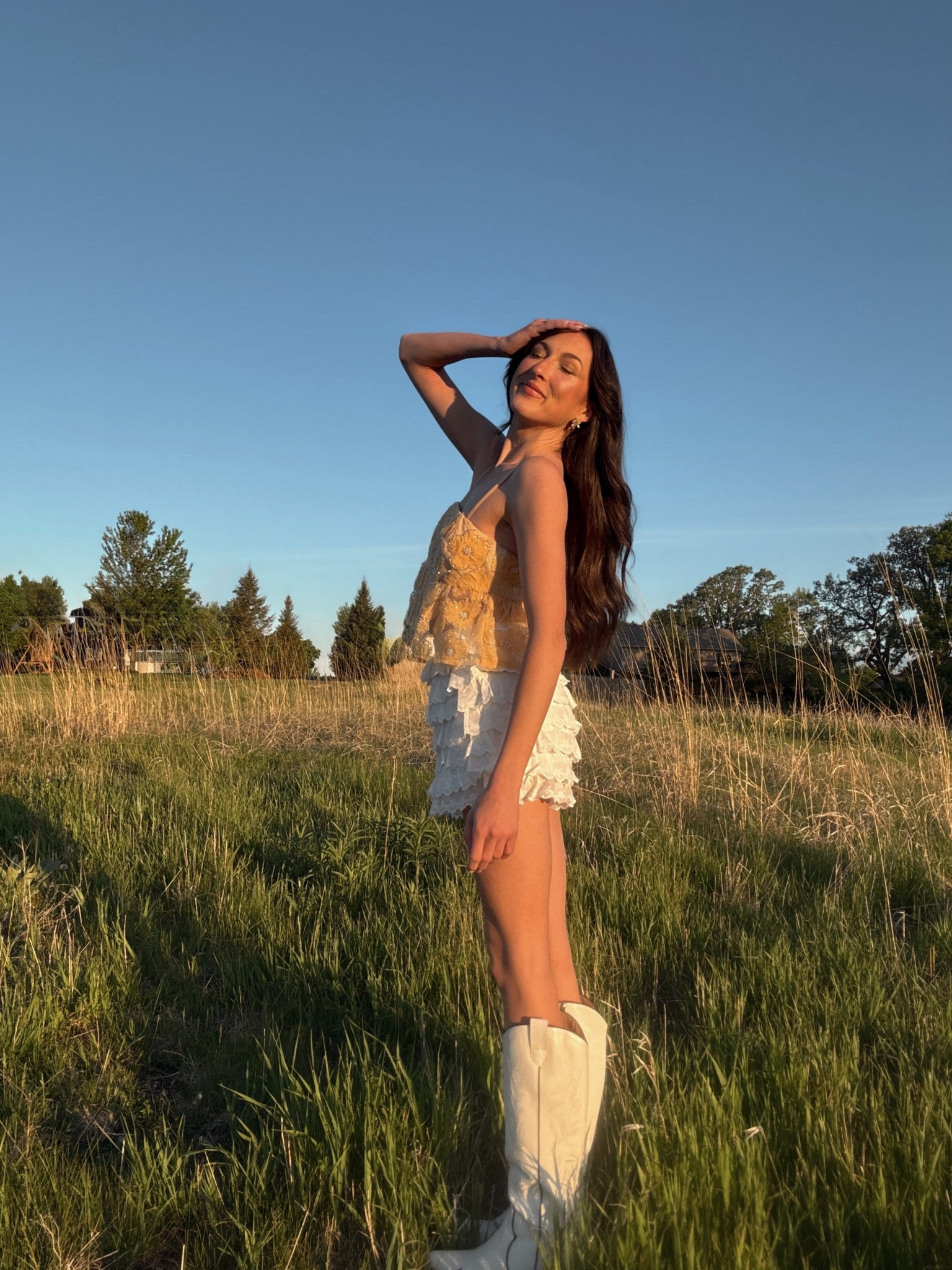 Ruffle shorts, ruffled shorts, sequin top, orange tank, cowboy boots, sparkle top, summer outfit

#LTKStyleTip #LTKFindsUnder50 #LTKShoeCrush