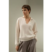 LILYSILK Women's Soft Cashmere Polo Sweater Ribbed Knit Lightweight Feather XL | LilySilk