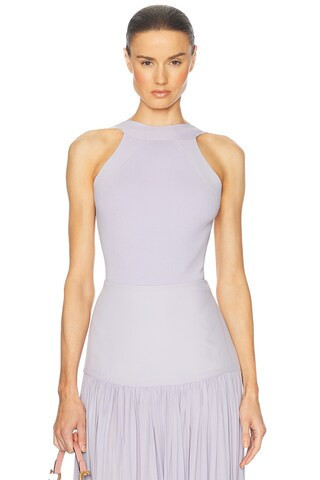Helsa Jolene Knit Bodysuit in Lavender | FWRD 