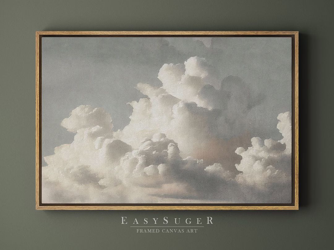 Easysuger Cloudy Sky Framed Canvas Art Vintage Wall Art With - Etsy | Etsy (US)