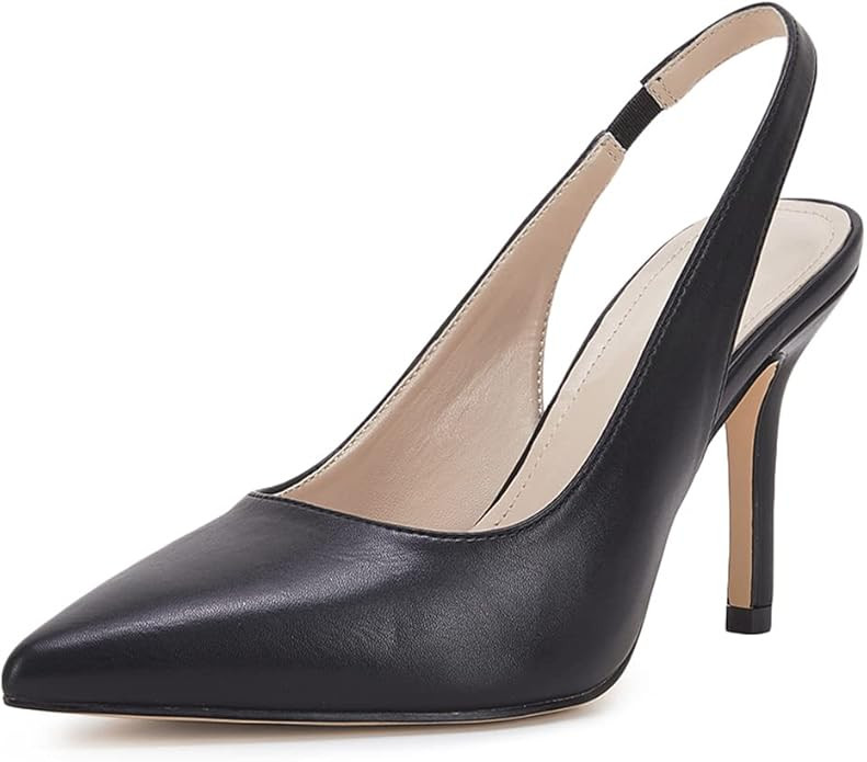 Trish Lucia Womens Slingback Pointed Toe Stiletto Pumps Slip-on High Heels Office Lady Sandals Pa... | Amazon (US)