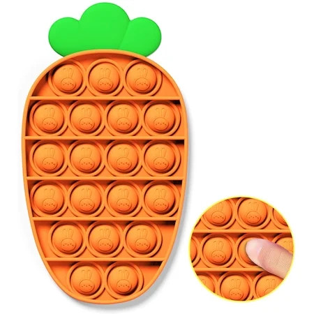Push Pop Bubble Sensory Fidget Toy, Push Pop It Fidget Toy (Carrot) | Walmart (US)