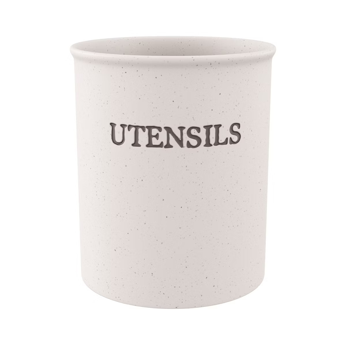 Kook Speckled Ceramic Utensil Crock Holder, 6 Inches, Cream | Target