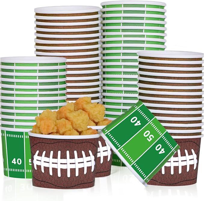 gisgfim Football Party Snack Bowls Supplies for 50 Guests Disposable 9 oz Football Chili Serving ... | Amazon (US)