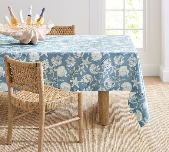 Shell & Starfish Organic Cotton Tablecloth | Pottery Barn (US)