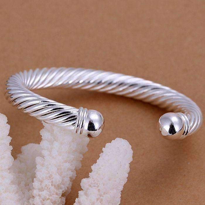 Swirling Silver Bold Bangle Cuff Bracelet For Woman | Walmart (US)