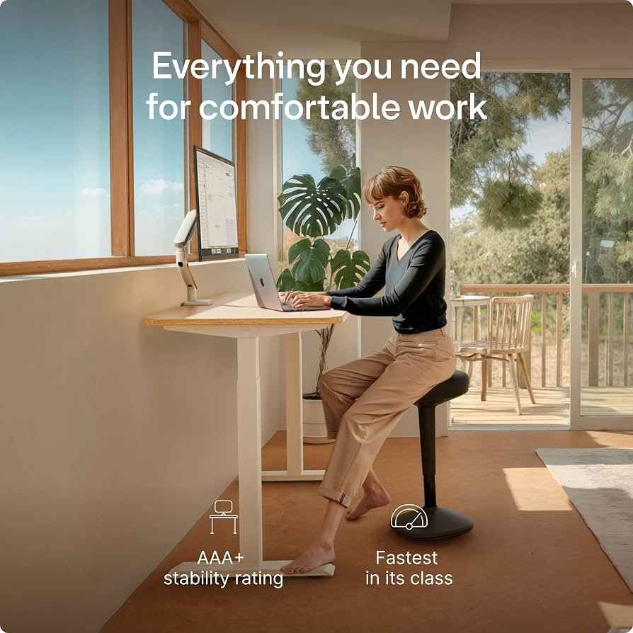 Desktronic HomeOne Standing Desk 48x24 \u2014 Ergonomic Sit Stand Home Office Desk, Made in Europ... | Amazon (US)