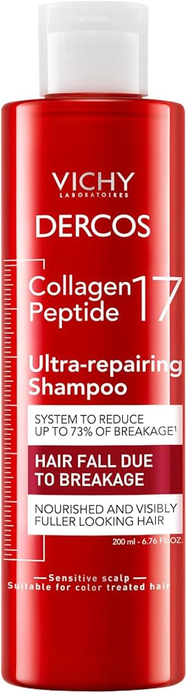 Dercos Collagen Peptide 17 Ultra-Repairing Shampoo, Anti Hair Fall & Bond Repair for Damaged Weak... | Amazon (US)