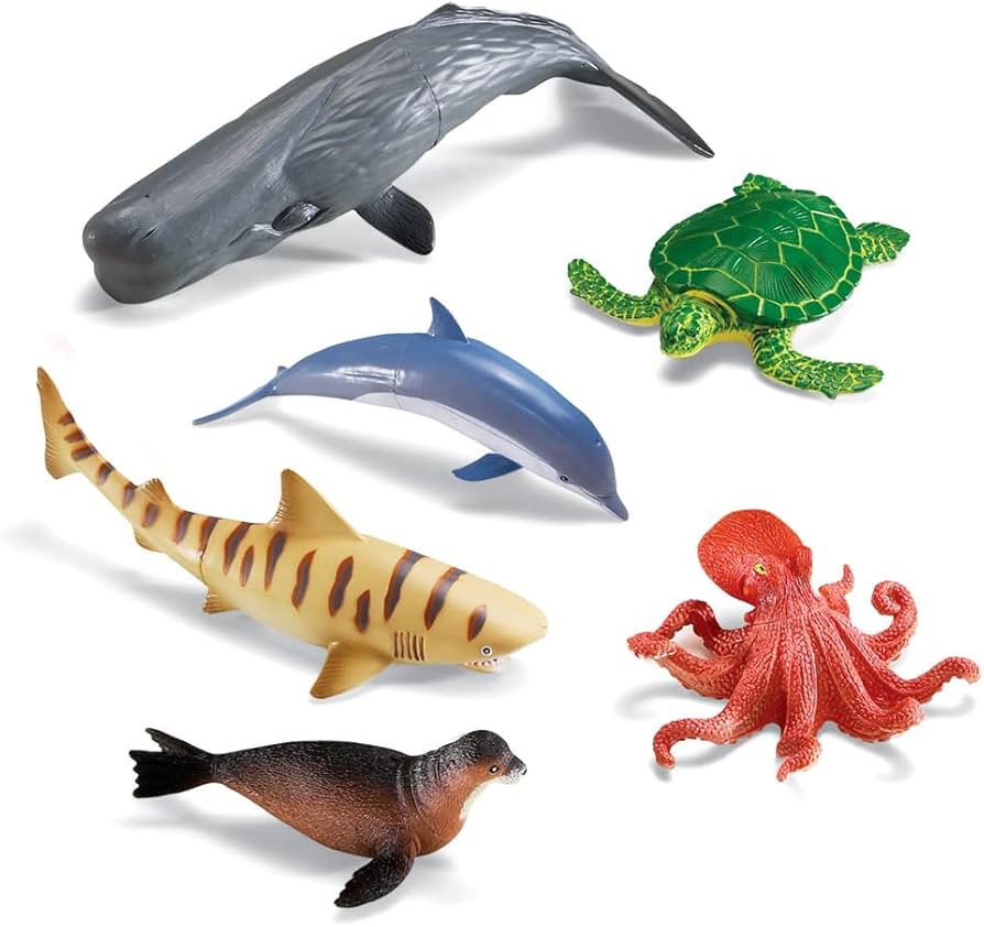 Learning Resources Jumbo Ocean Animals - 6 Pieces, Ages 3+ Toddler Learning Toys, Sea Animals Fig... | Amazon (US)
