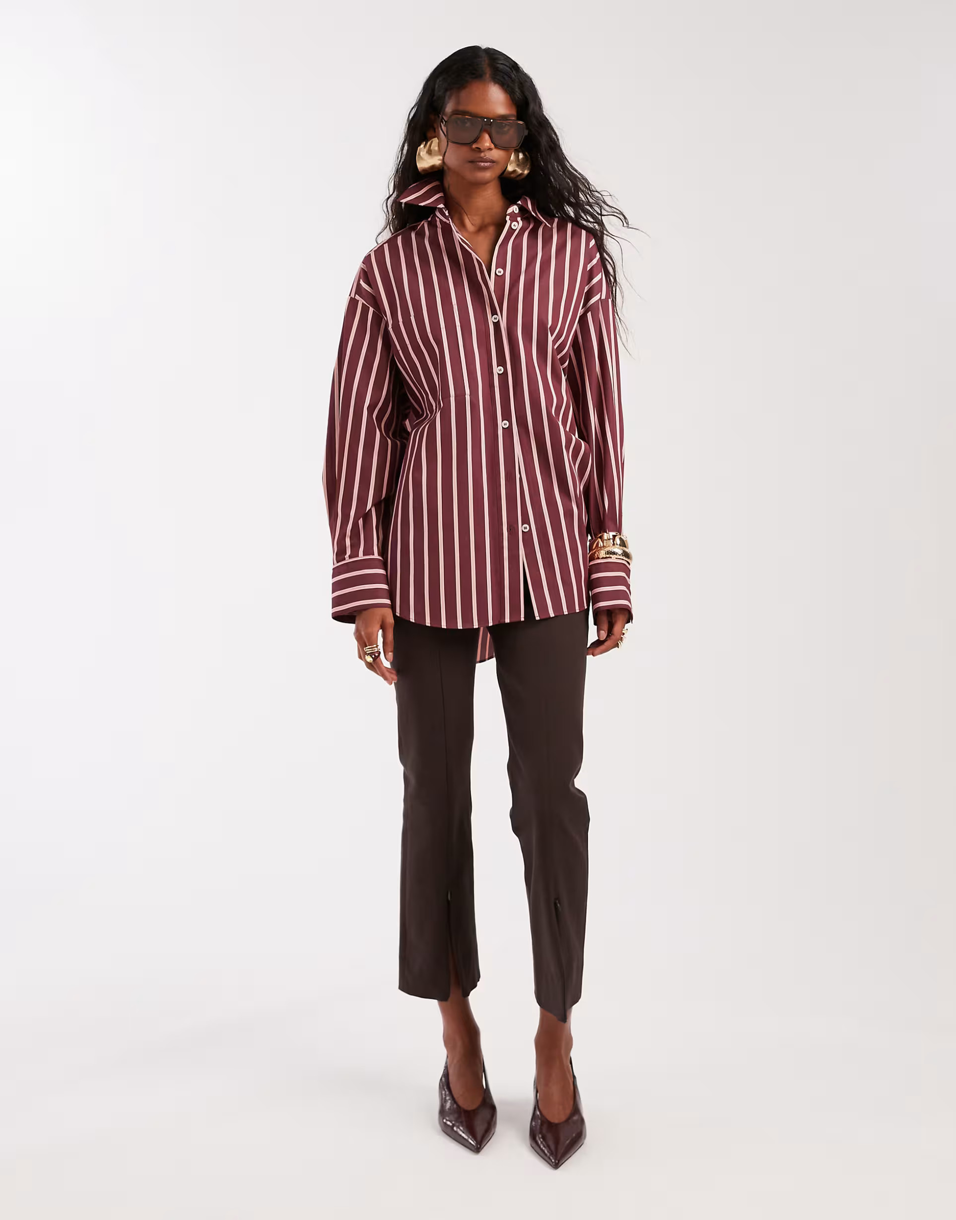 Home› Women› Tops› & Other Stories shirt in burgundy stripes | ASOS (Global)