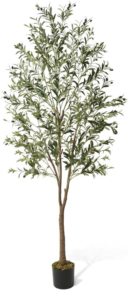 CAPHAUS 7 Feet, 84 Inch, Artificial Olive Tree, Faux Plant in Pot, Faux Olive Branch and Fruit, F... | Amazon (US)