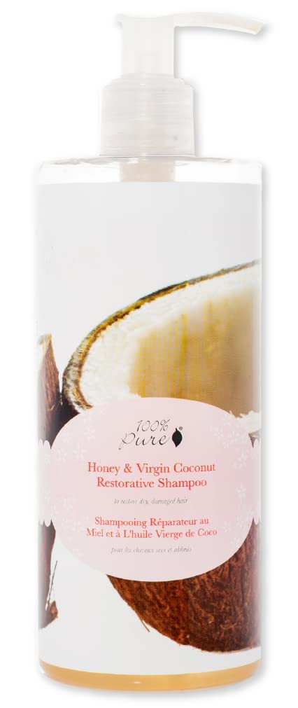100% PURE Honey & Virgin Coconut Restorative Shampoo & Cleansing Detox Helps Restore Damaged Hair, R | Amazon (US)