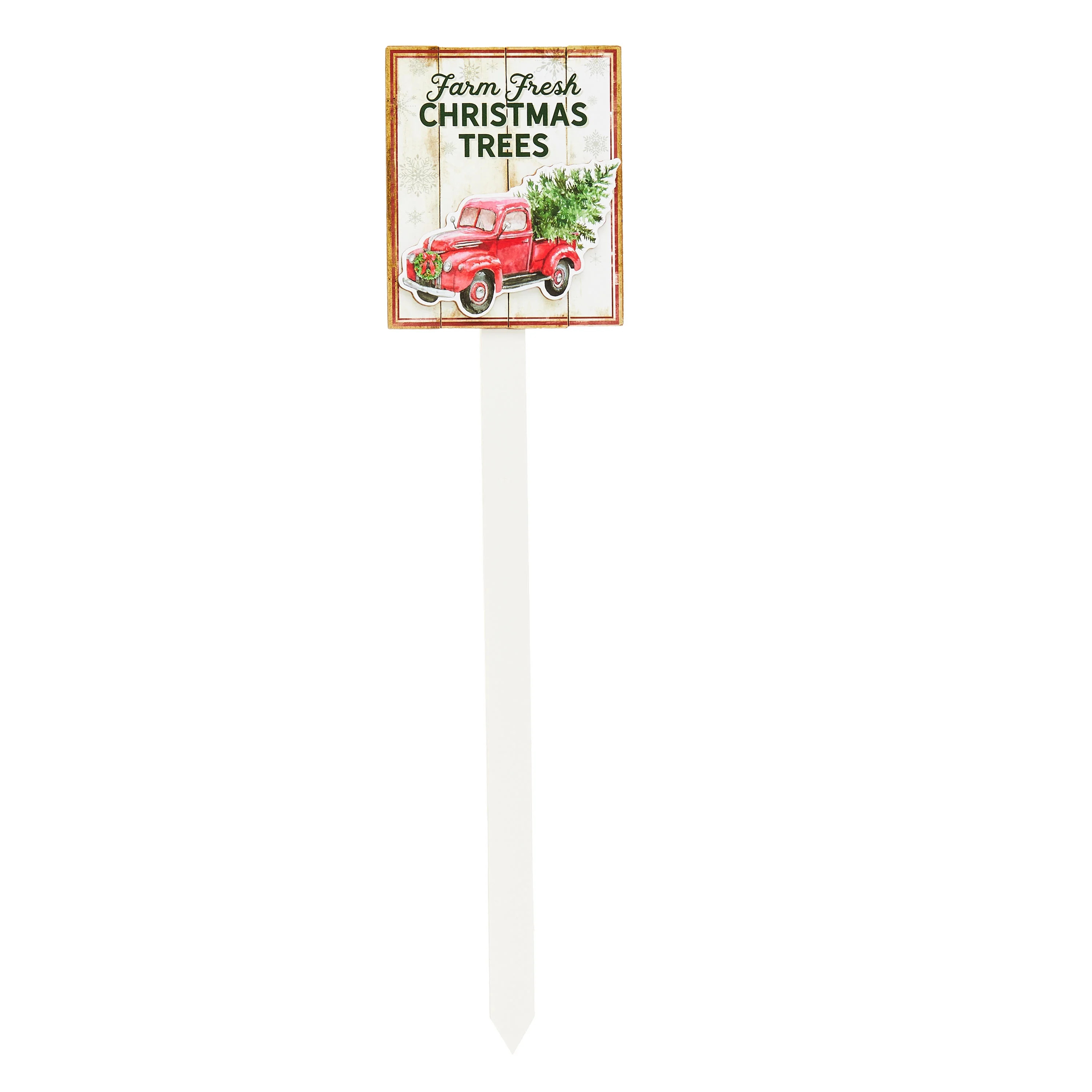 Holiday Time 17-Inch Wood MDF Outdoor Christmas Sign with Stake, Truck | Walmart (US)